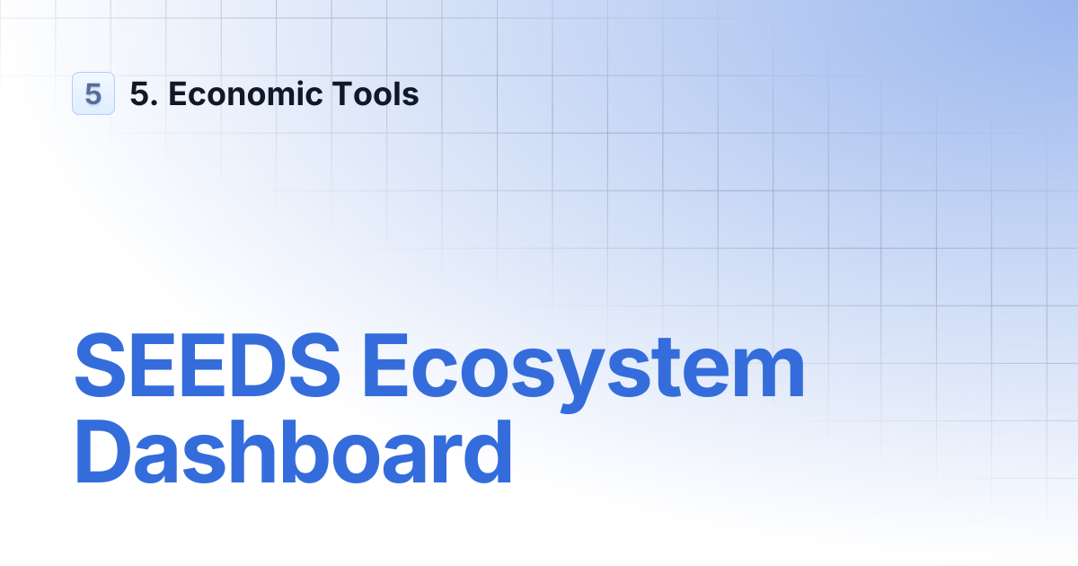 SEEDS Ecosystem Dashboard | Tools for Regenerative Economic Systems | 5 ...